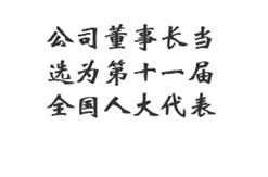 2008年，公司董事长当选为第十一届全国人大代表